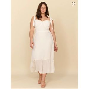 REFORMATION Off White Midi Dress (Nikita Dress Extended Sizing)
